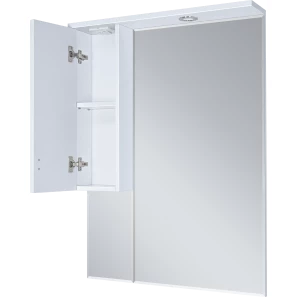 Изображение товара зеркальный шкаф misty дива п-див04065-013л 65x100,1 см l, с подсветкой, выключателем, белый матовый