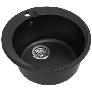 Изображение товара круглая кухонная мойка из камня ewigstein черный rund 45