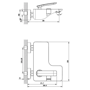 Изображение товара смеситель для ванны lemark bellario lm6802c