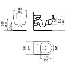 Изображение товара подвесной безободковый унитаз noken acro compact n390000065