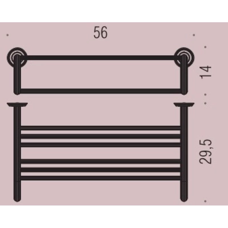 Полка для полотенец 56 см Colombo Design Hermitage B3387.OA