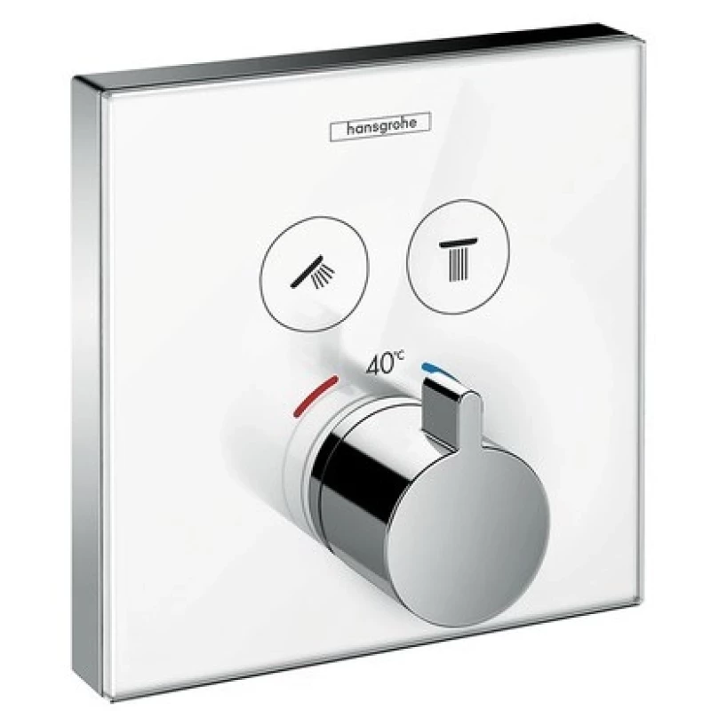 Термостат для двух потребителей Hansgrohe ShowerSelect Glass 15738400