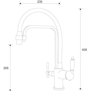 Изображение товара смеситель для кухни с подключением к фильтру zorg sanitary zr 342-6 yf