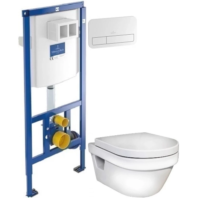 Комплект подвесной унитаз Gustavsberg Hygienic Flush 5G84HR01 + система инсталляции Villeroy & Boch 92246100 + 92249068