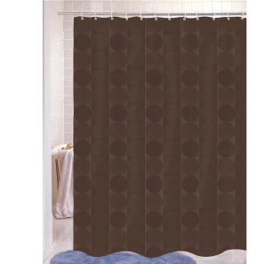Изображение товара штора для ванной комнаты carnation home fashions jacquard chocolate circle fscjac/13