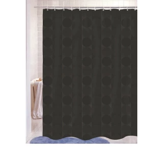 Изображение товара штора для ванной комнаты carnation home fashions jacquard black circle fscjac/16