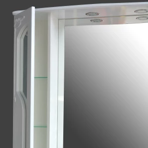 Изображение товара зеркальный шкаф 85x95 см белый глянец atoll барселона