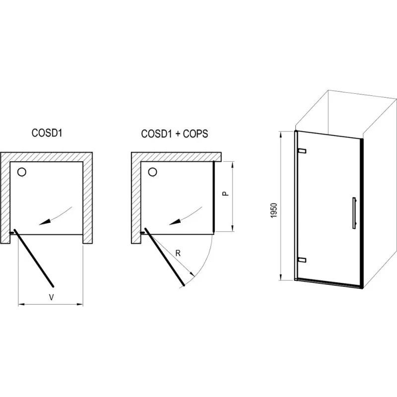 Душевая дверь 79,5 см Ravak Cool COSD1 X0VV40300Z1 прозрачное