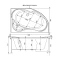 Акриловая ванна 158,8x98,9 см правая Aquanet Capri 00205386 - 5