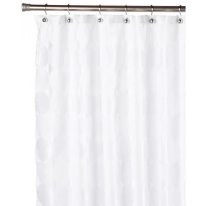 Изображение товара штора для ванной комнаты carnation home fashions jacquard white circle fscjac/21