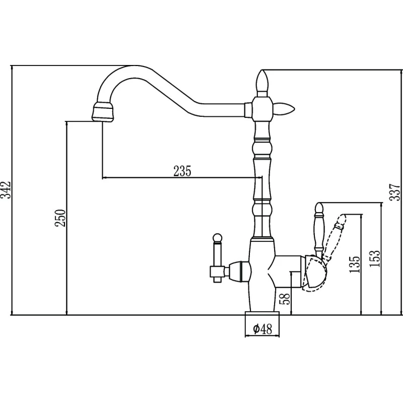 Смеситель для кухни с подключением к фильтру Savol S-L1803Y