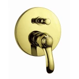 Изображение товара встраиваемый однорычажный смеситель для ванны с душем золото, ручка золото cezares lira lira-vdim-03