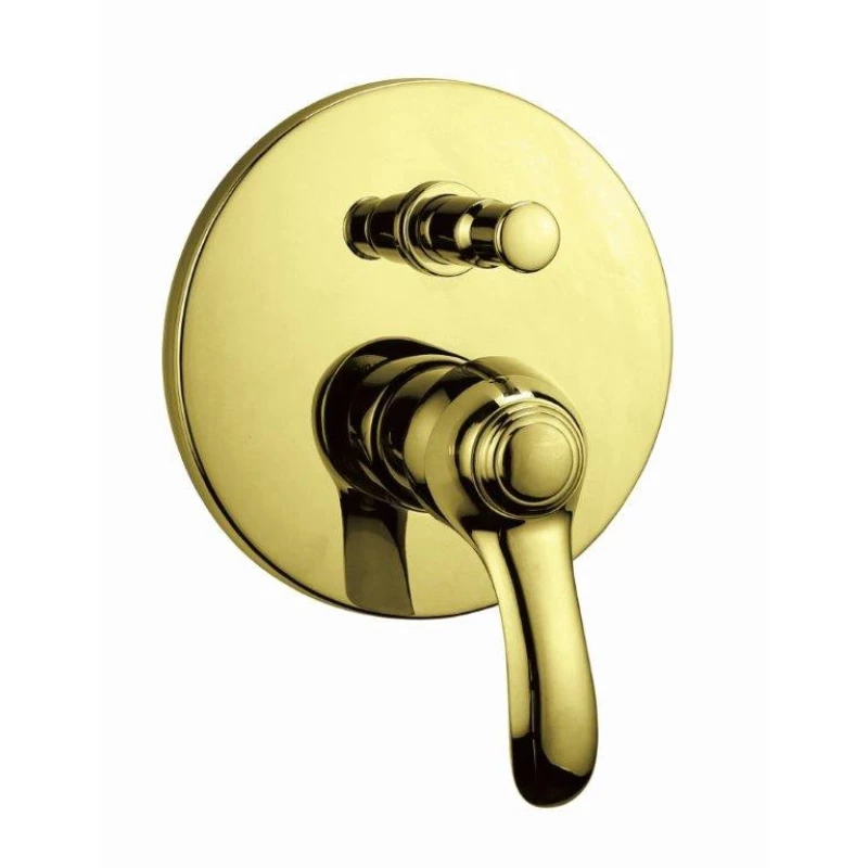 Встраиваемый однорычажный смеситель для ванны с душем золото, ручка золото Cezares Lira LIRA-VDIM-03