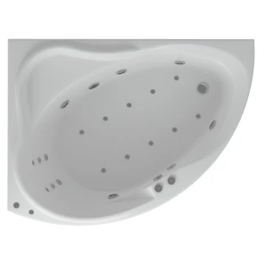 Изображение товара акриловая гидромассажная ванна 158x119 см левая пневматическое управление стандартные форсунки aquatek альтаир