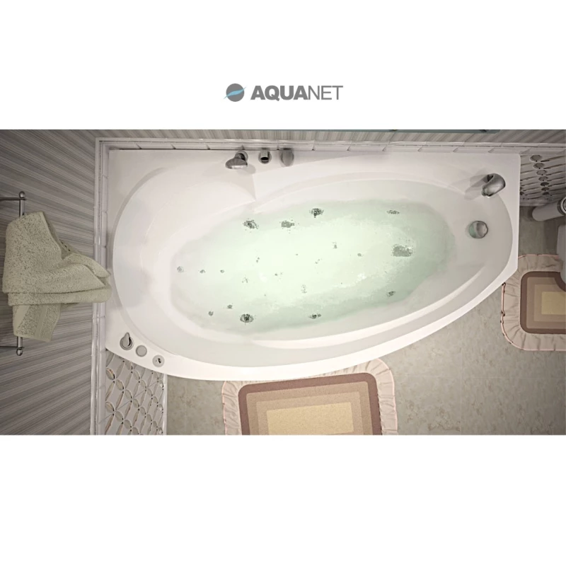 Акриловая ванна 168,9x99 см левая Aquanet Jersey 00205405