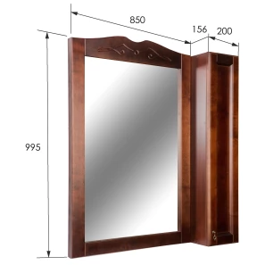 Изображение товара зеркальный шкаф 85x99,5 см орех антикварный orange classic f7-85zs1