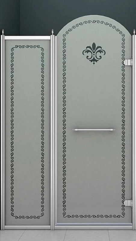 Душевая дверь распашная Cezares Retro 120 см матовое с прозрачным узором RETRO-A-B-11-120-PP-Cr-R