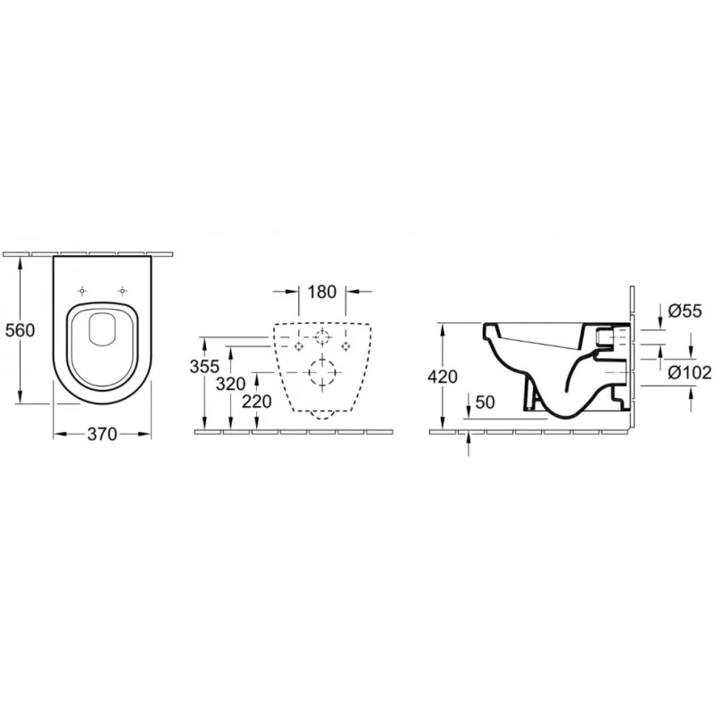 Комплект подвесной унитаз Villeroy & Boch Omnia Architectura 567410R1 + 98M9C101 + система инсталляции Jacob Delafon E24156-NF + E20859-7-BMT