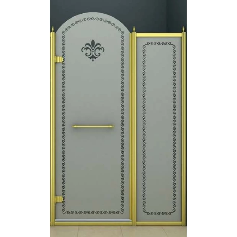 Душевая дверь распашная Cezares Retro 120 см матовое с прозрачным узором RETRO-A-B-11-120-PP-G-L