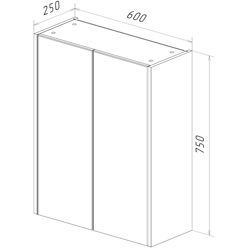 Шкаф двустворчатый 60x75 см белый глянец Lemark Combi LM03C60SH