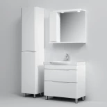 Комплект мебели белый глянец 80 см Am.Pm Like M80FSX0802WG + M80WCC0802WG + M80MPL0801WG