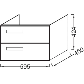 Изображение товара тумба арлингтонгский дуб 60 см 2 ящика jacob delafon rythmik eb1301-e70