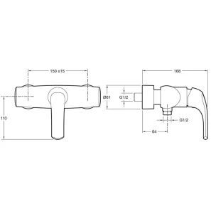 Изображение товара гигиенический душ jacob delafon nateo e71253-cp + e97258-cp со смесителем, хром