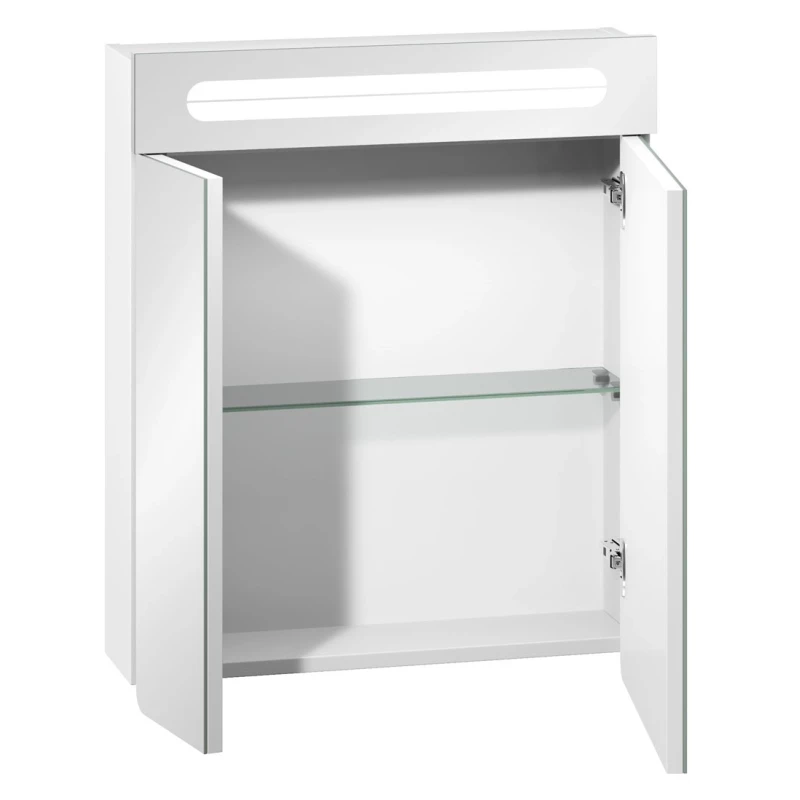 Зеркальный шкаф 66x54,5 см белый глянец Edelform Glass 2-623-00-S