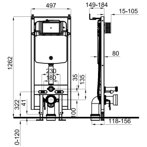 Изображение товара монтажный элемент для подвесного унитаза, 1262 мм noken i-comfort line 100289924