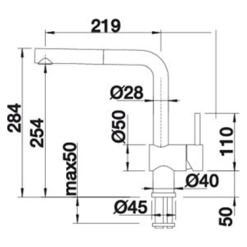 Смеситель для кухонной мойки Blanco Linus-S матовый хром 512403