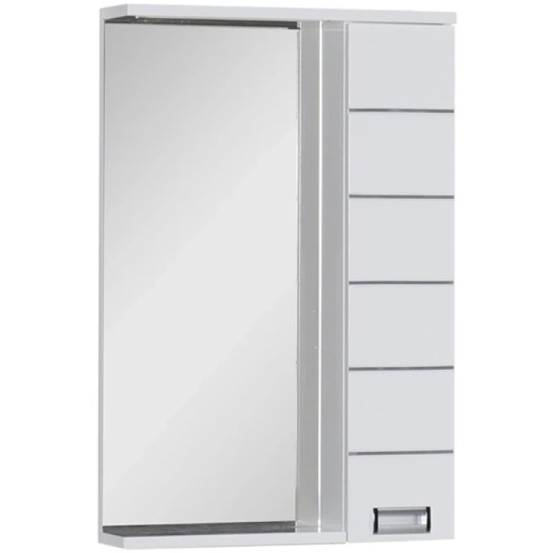 Зеркальный шкаф 56x87 см с подсветкой белый Aquanet Доминика 00171079
