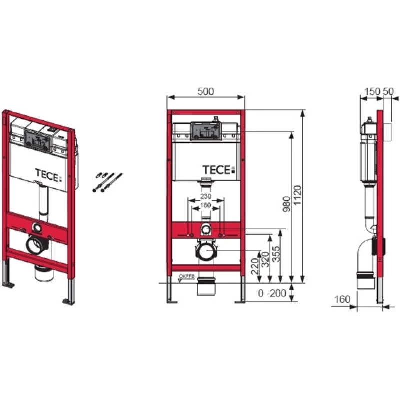 Комплект подвесной унитаз Villeroy & Boch Avento 5656HR01 + система инсталляции Tece 9400413