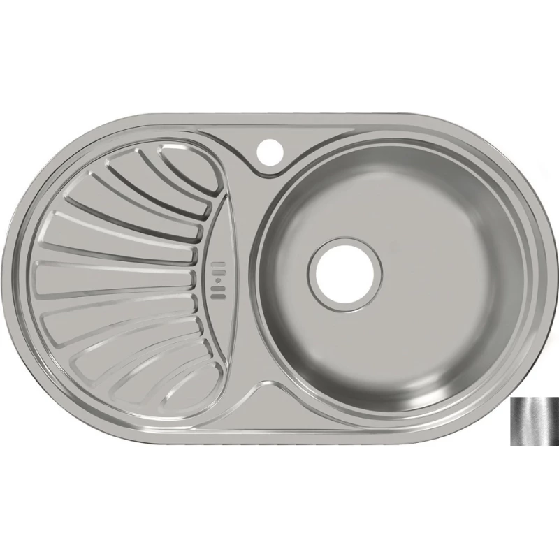 Кухонная мойка полированная сталь Ukinox Фаворит FAP747.447 -GW8K 1R