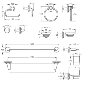 Изображение товара набор аксессуаров (6 предметов) vitra marin a44924
