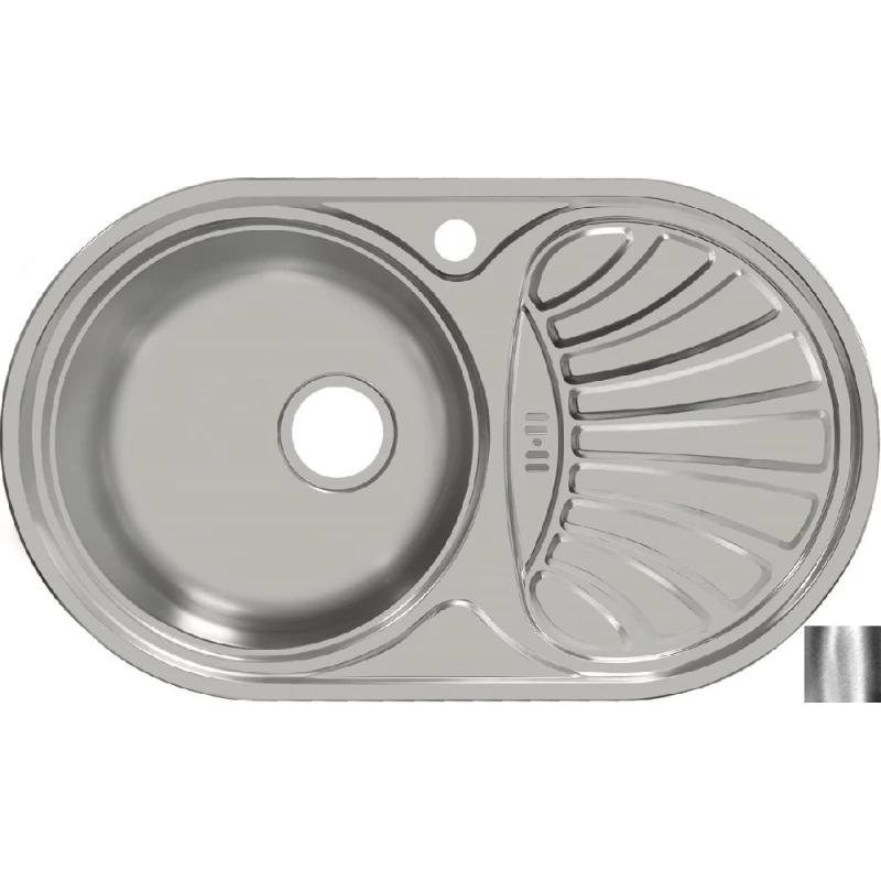 Кухонная мойка полированная сталь Ukinox Фаворит FAP747.447 -GW8K 2L