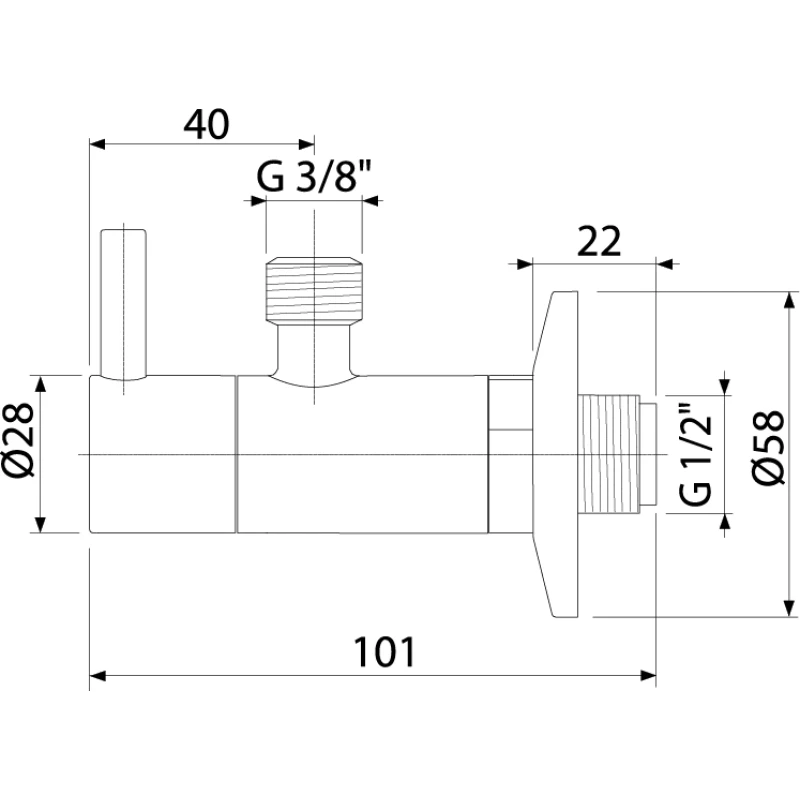 Угловой вентиль с фильтром 1/2"×3/8" AlcaPlast ARV001-ANTIC