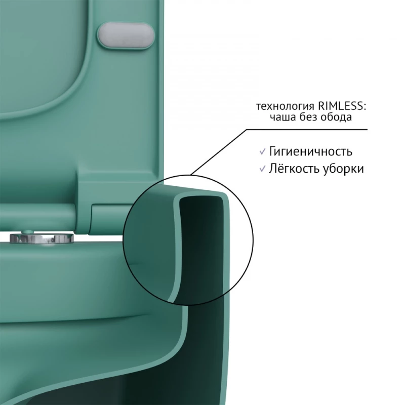 Подвесной безободковый унитаз с сиденьем микролифт Berges Ego XL 082141