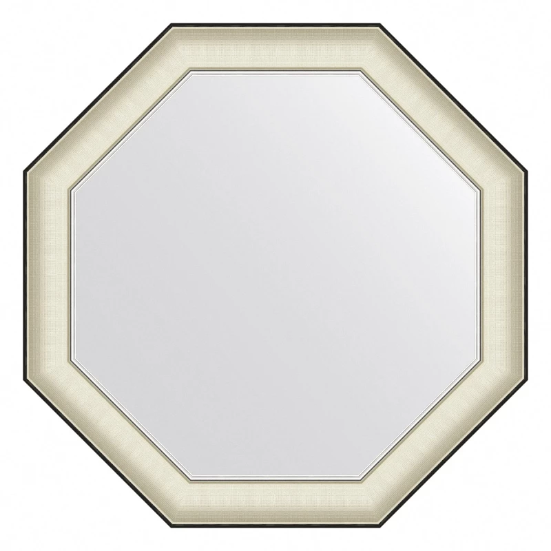 Зеркало 54x54 см белая кожа с хромом Evoform Octagon BY 7439