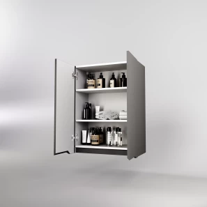 Изображение товара шкаф двустворчатый 60x80 см светло-серый матовый style line марелла сс-00002423