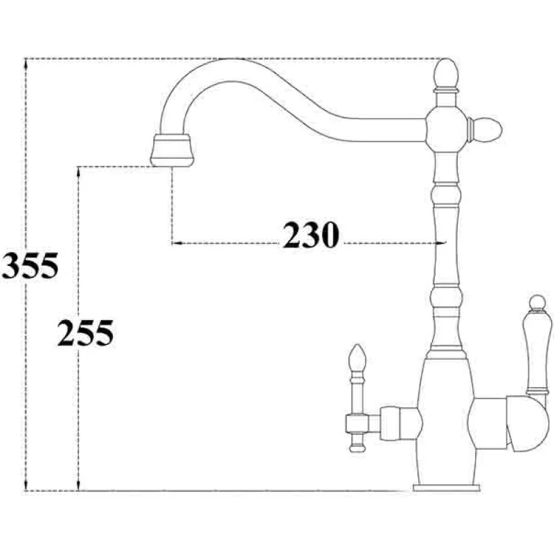 Смеситель для кухни с подключением к фильтру Zorg Sanitary ZR 312 YF-33-BLACK
