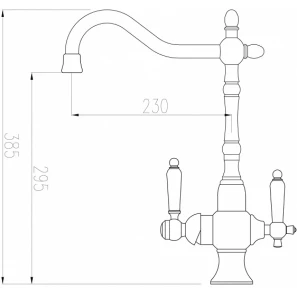 Изображение товара смеситель для кухни с подключением к фильтру zorg sanitary zr 336 yf-50