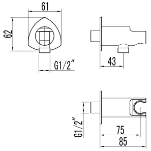 Изображение товара подключение для душевого шланга с держателем lemark lm3585c