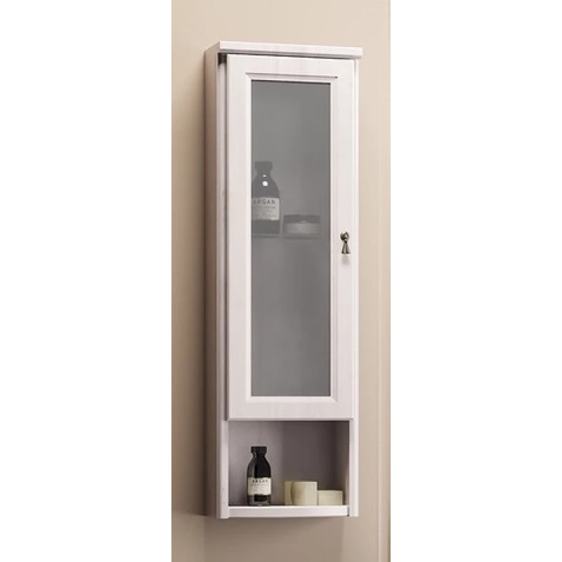 Шкаф одностворчатый подвесной белый матовое стекло Opadiris Клио Z0000004980