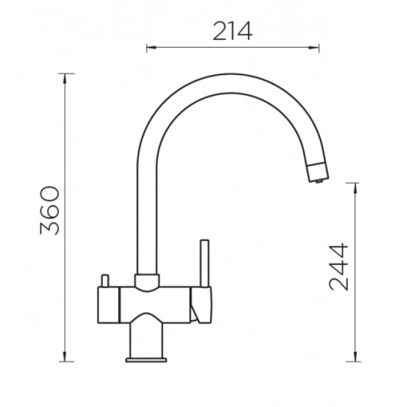 Смеситель для кухни с подключением к фильтру Schock Ares нержавеющая сталь/альпина 710444