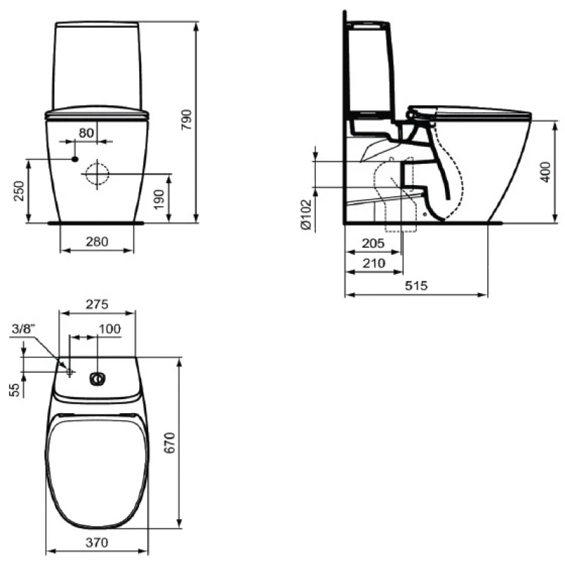 Чаша напольного унитаза с сиденьем микролифт Ideal Standard Dea AquaBlade T349701