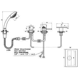 Изображение товара смеситель на борт ванны термостатический rav slezak dunaj dt274.5p