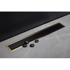 Изображение товара душевой канал 750 мм pestan confluo premium black glass gold line 13100117