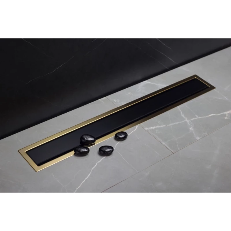 Душевой канал 750 мм Pestan Confluo Premium Black Glass Gold Line 13100117