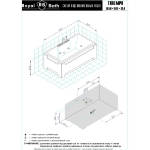 Изображение товара акриловая гидромассажная ванна 188,5x90,5 см royal bath triumph comfort rb665102co