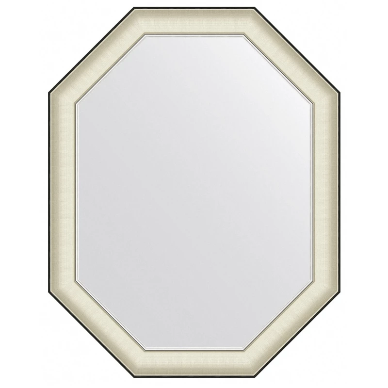 Зеркало 64x84 см белая кожа с хромом Evoform Octagon BY 7444